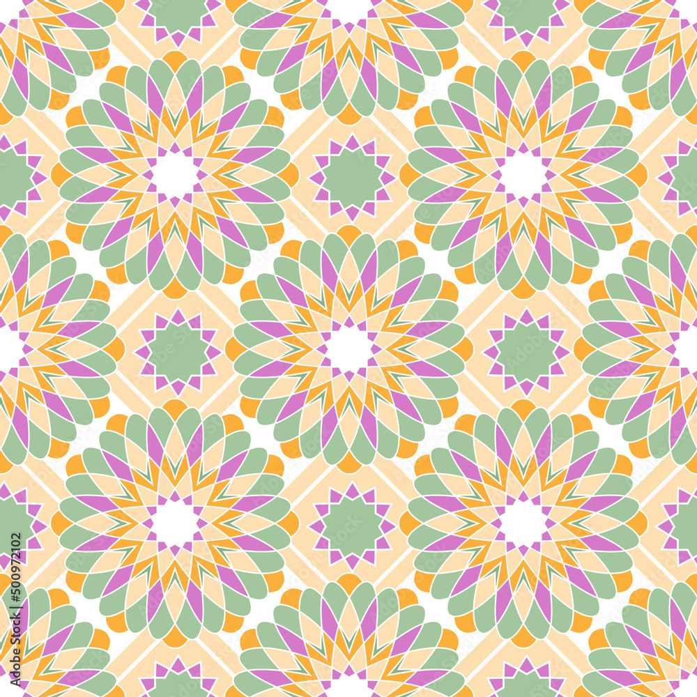 Seamless pattern with oriental ornament