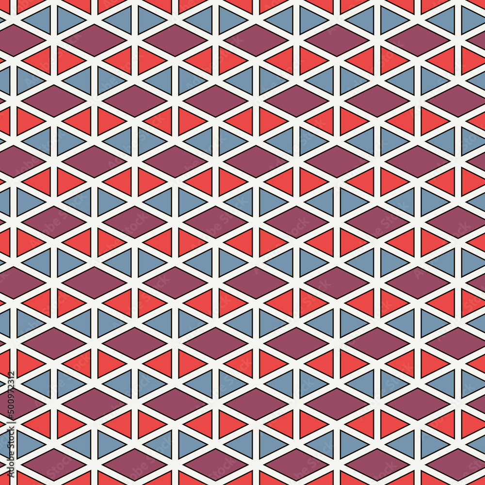 Contemporary geometric pattern. Repeated triangles ornament. Modern geo abstract background. Seamless surface design. Mosaic wallpaper. Digital paper, textile print. Vector illustration Contemporary geometric pattern. Repeated triangles ornament. Modern geo abstract background. Seamless surface design. Mosaic wallpaper. Digital paper, textile print. Vector illustration