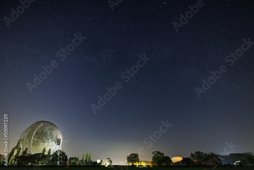Lovell radio telescope at Jodrell Bank in the United Kingdom, the third largest steerable radio telescope in the world photo