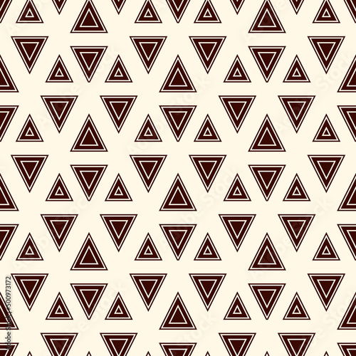 Contemporary geometric pattern. Repeated triangles, lines ornament. Modern geo abstract background. Seamless surface design. Grid wallpaper. Digital paper, textile print. Vector illustration