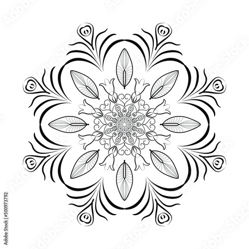 Circular pattern mandala. Sheet for coloring on a white background. Vector illustration