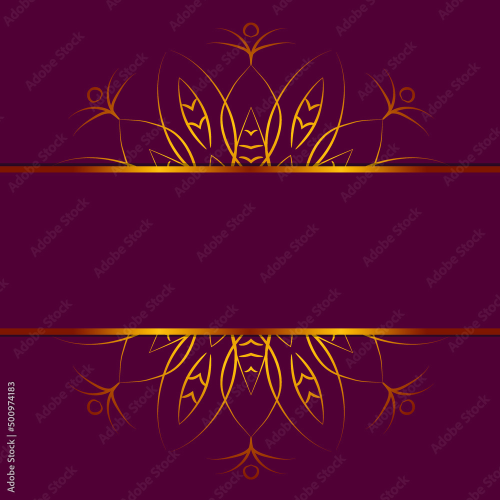 Purple invitation card with abstract design and blank label with horizontal stripe. Vector illustration EPS 10