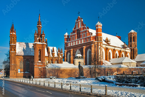 Lithuania (Lietuva) - Vilnius - St Anna church and Bernardine monastery cathedral in old town of Vilnius, UNESCO world heritage site