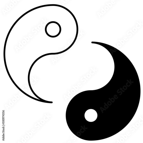 白色と黒色の勾玉セット(陰陽太極図)、占い・オカルトモチーフ