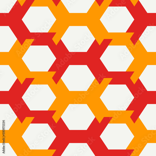 Contemporary honeycomb geometric pattern. Repeated hexagon ornament. Modern mosaic tiles. Seamless surface print photo