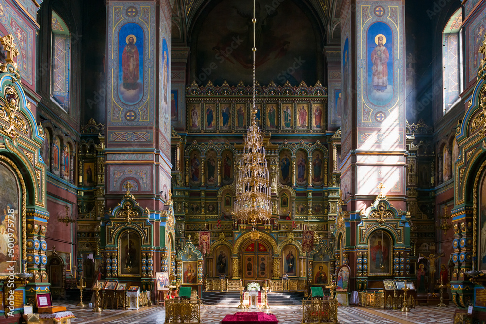 Naklejka premium Interior of the Cathedral of the Ascension of the Lord in the city of Yelets, Lipetsk region