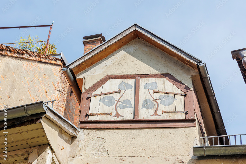 Houses and streets with historic residential facades in the Bavarian port city of Lindau on Lake Constance Houses and streets with historic residential facades in the Bavarian port city of Lindau on Lake Constance