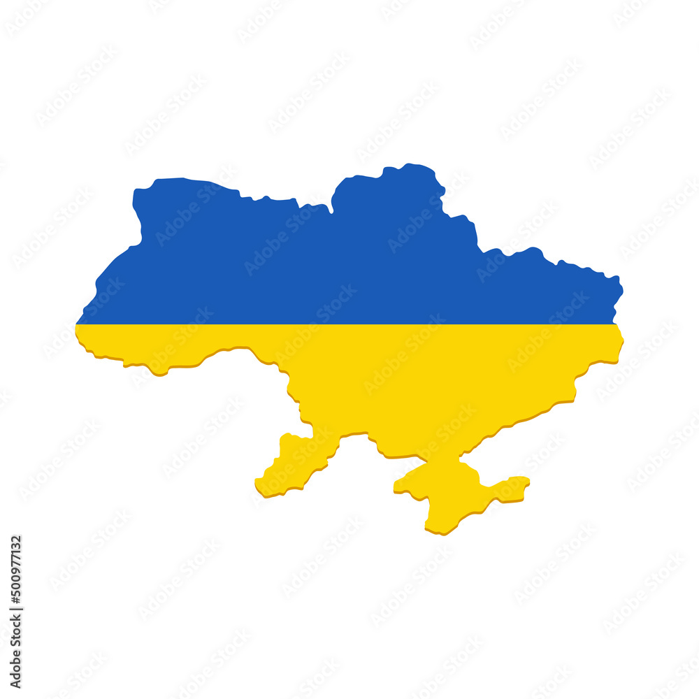 Shape or map of Ukraine territory, vector icon Shape or map of Ukraine territory, vector icon