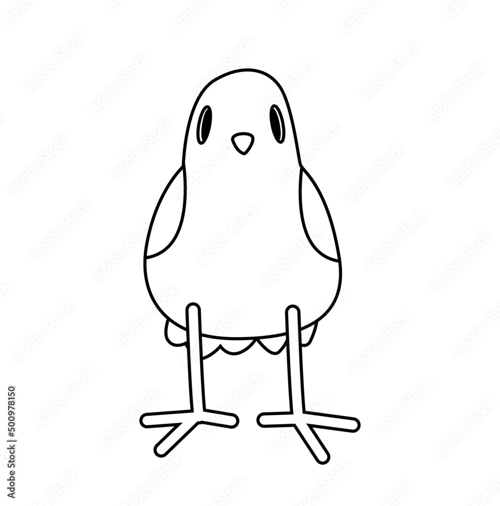 Bird outline illustration. Simple cartoon character. Bird outline illustration. Simple cartoon character.