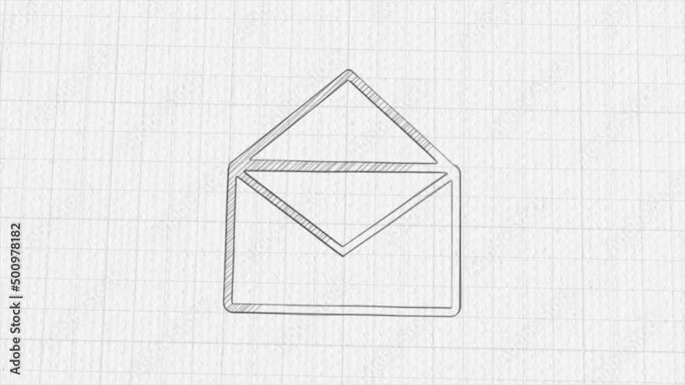 Envelope icon with color drawing effect. Doodle animation. 4K Envelope icon with color drawing effect. Doodle animation. 4K