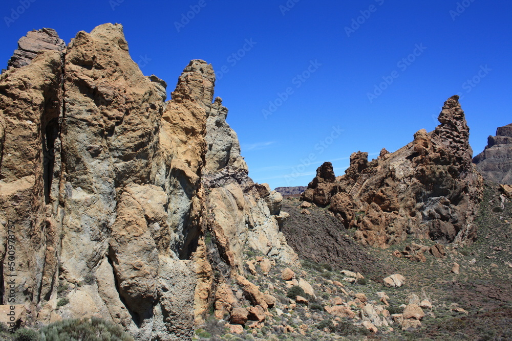 Roques de Garcia - View from the Sendero 3 hiking trail in the Teide National Park on Tenerife