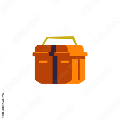 Theodolite or tacheometer geodetic tool case, flat vector illustration isolated.