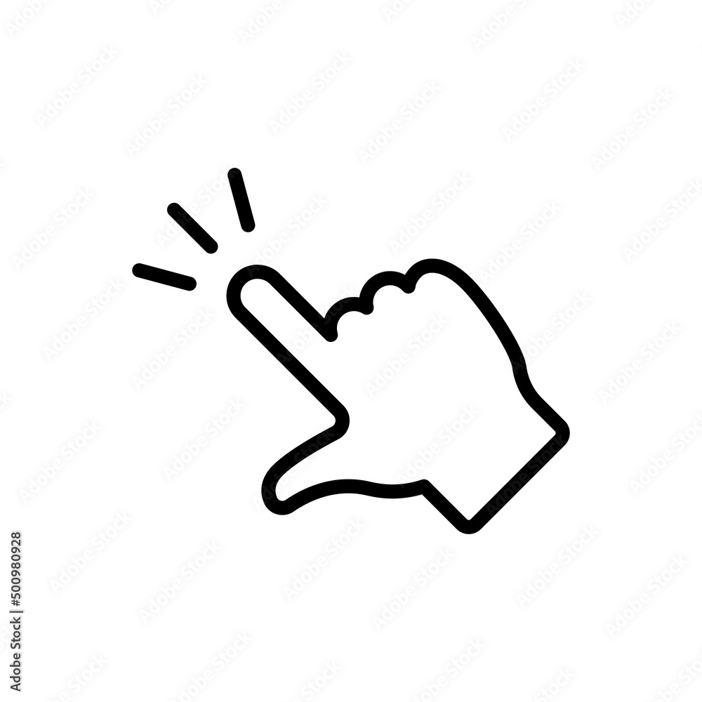 Hand click icon. Vector clicking pointer finger. Hand click icon. Vector clicking pointer finger.