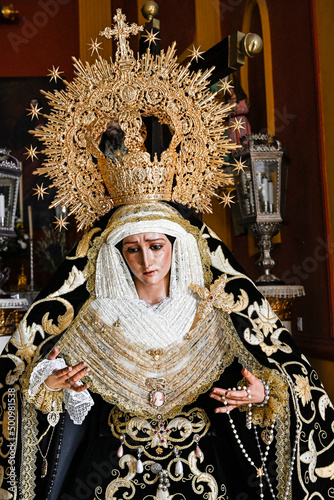 Our Lady the Virgin of Solitude, on the throne for the procession