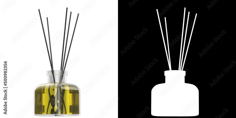 3D rendering illustration of a room fragrance reed diffuser 3D rendering illustration of a room fragrance reed diffuser