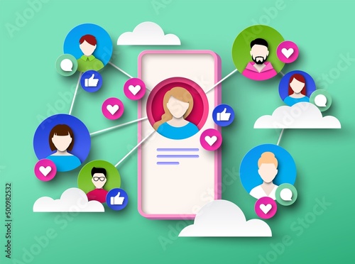 Phone network vector social media smart app