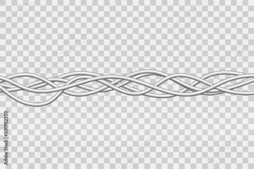 Power industrial cables .Vector illustration. Electric wires on a transparent background.