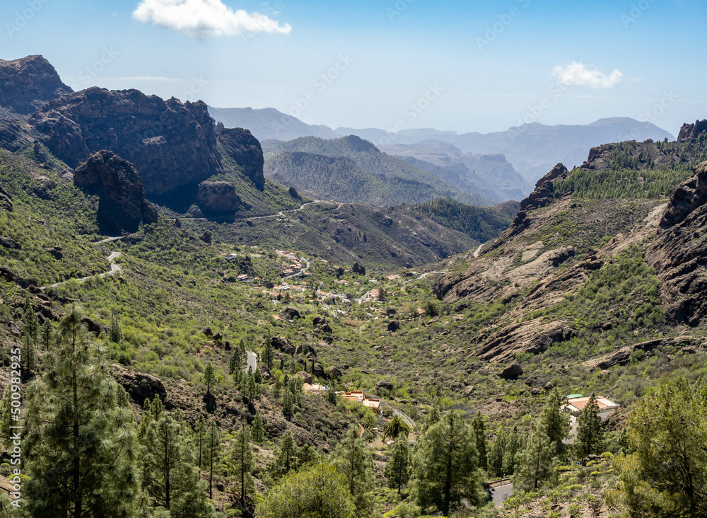 View from the trail to Roque Nublo in Grand Canary island, Spain.
