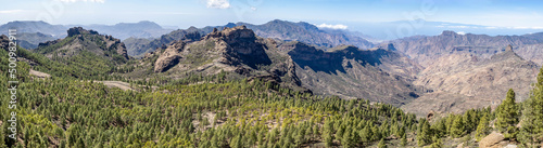 View from the trail to Roque Nublo in Grand Canary island, Spain.