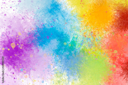 Abstract watercolor hand drawn colorful bright stain for party card, wallpaper, background