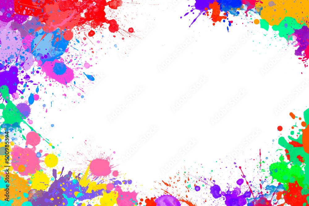The frame of the ink spots. Splashes of colorful paint drops.