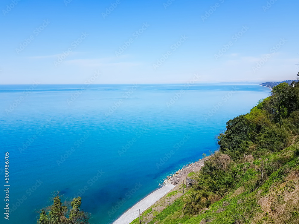Beautiful landscape overlooking coastline sea Beautiful landscape overlooking coastline sea