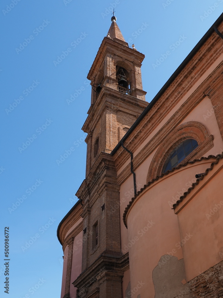 Comacchio, Italy. The bell tower of the seventeenth-century Del Rosario church.