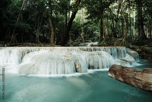 Fototapeta Naklejka Na Ścianę i Meble -  Waterfall in Erawan National Park, Thailand