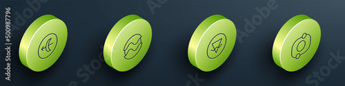 Set Isometric line Sagittarius zodiac, Planet, Earth element and Solar system icon. Vector