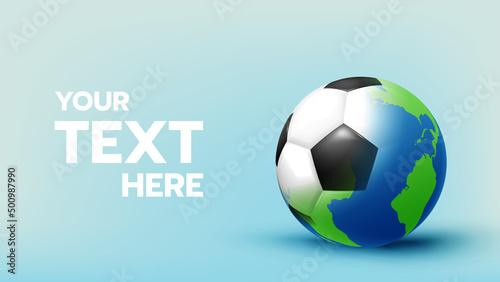 Soccer ball or football ball with merge with world © pickbiz