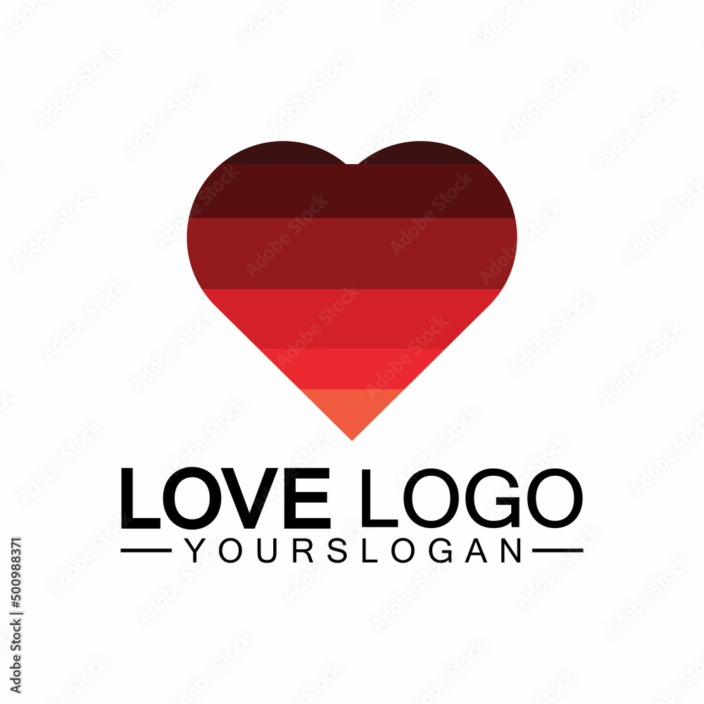 Love logo design,Heart shape logo design Vector