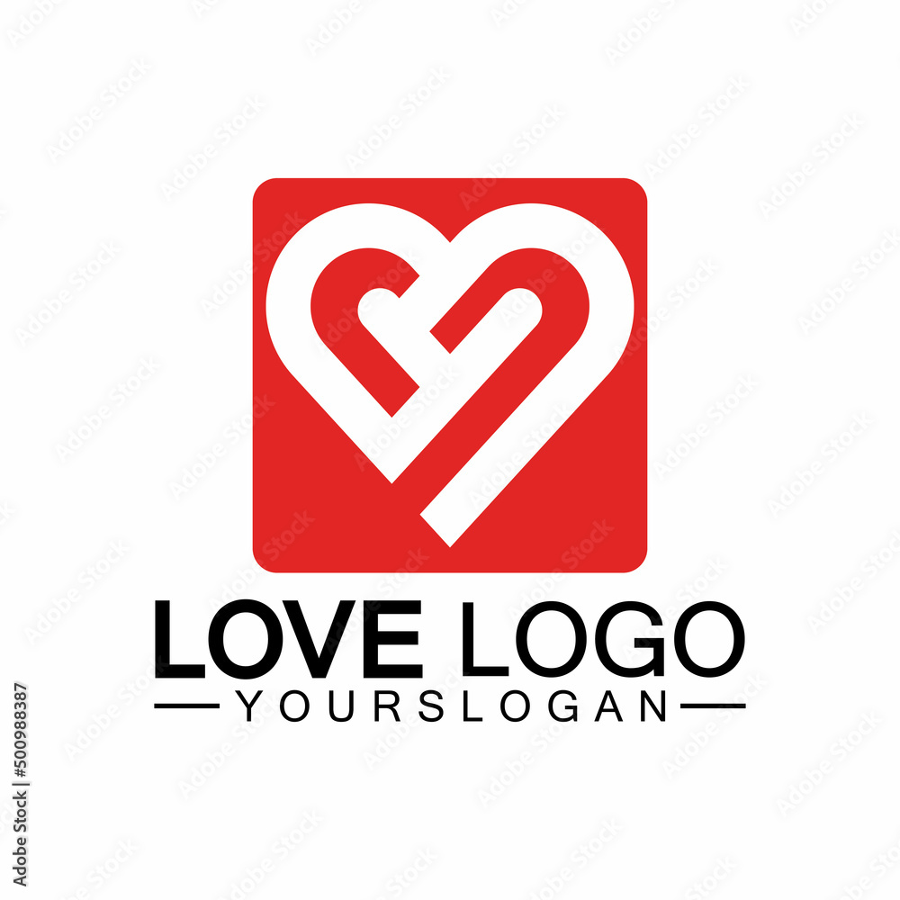 Love logo design,Heart shape logo design Vector