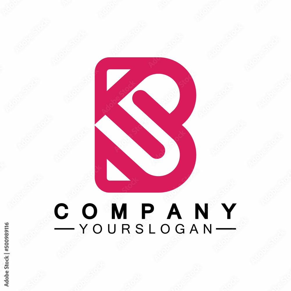 Fototapeta premium Initial letter B love heart logo design