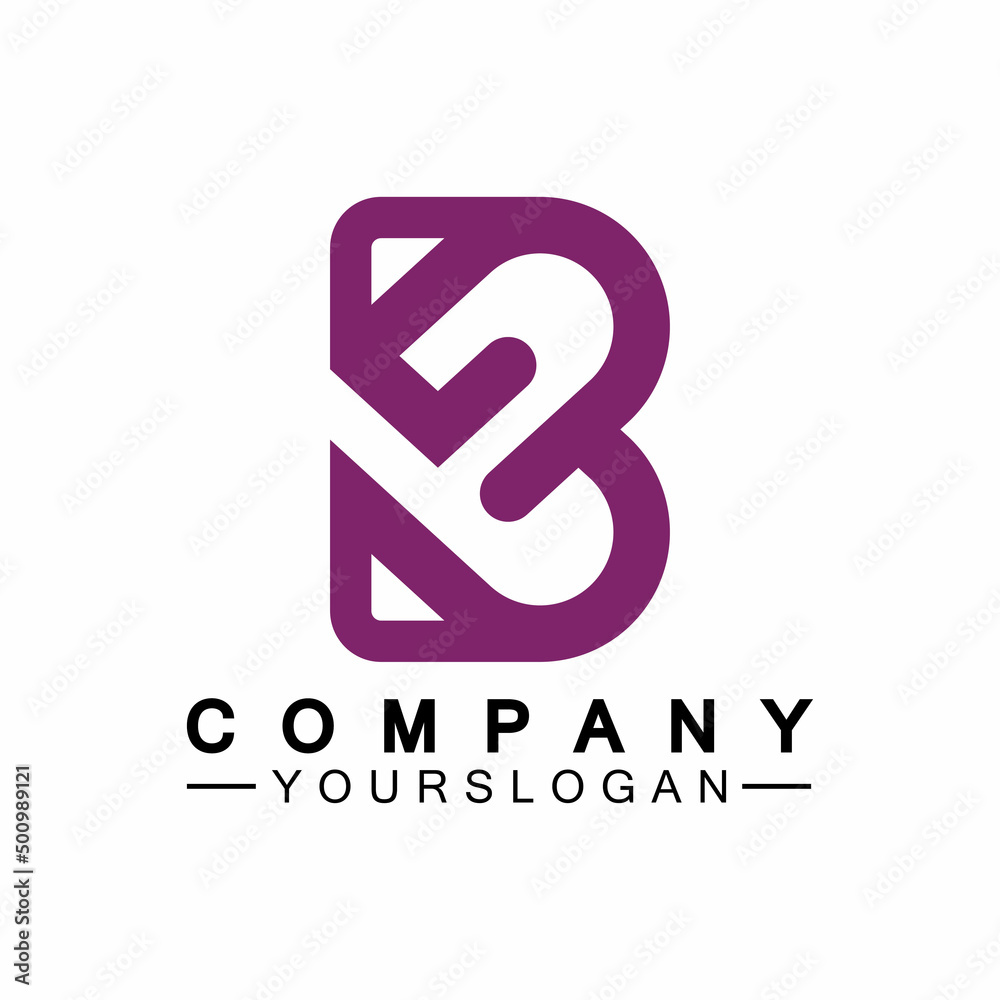 Fototapeta premium Initial letter B love heart logo design