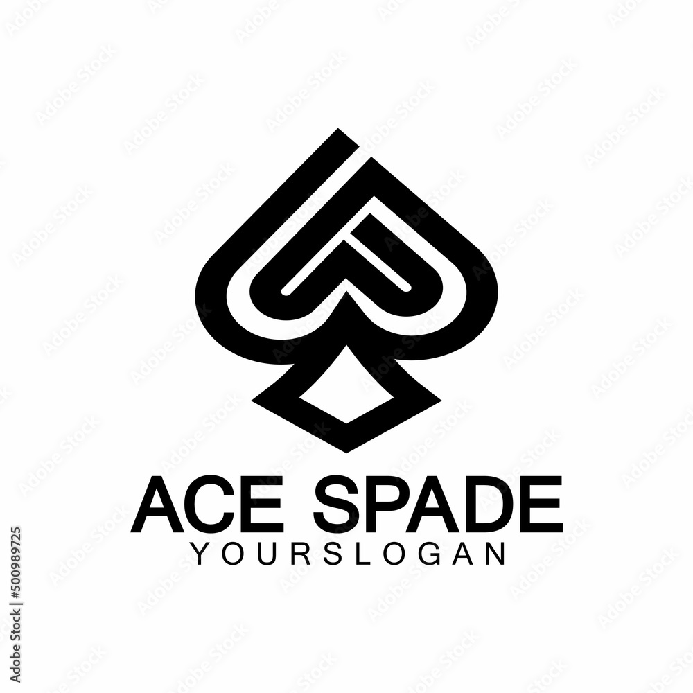 Ace of Spades icon logo design. Flat related icon for web and mobile applications. It can be used as - logo, pictogram, icon, infographic element. Illustration. Ace of Spades icon logo design. Flat related icon for web and mobile applications. It can be used as - logo, pictogram, icon, infographic element. Illustration.