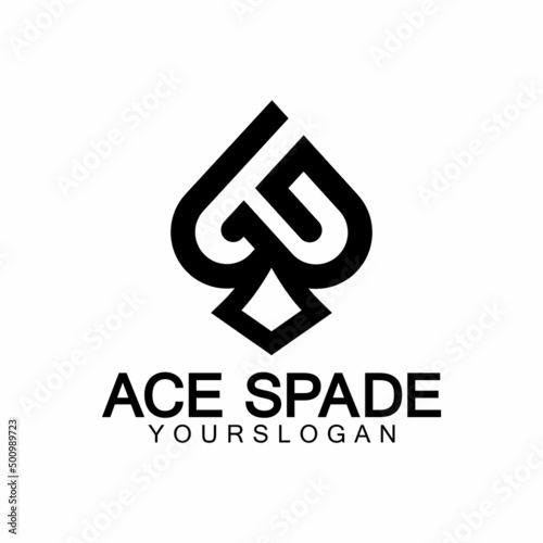 Ace of Spades icon logo design. Flat related icon for web and mobile applications. It can be used as - logo, pictogram, icon, infographic element. Illustration.