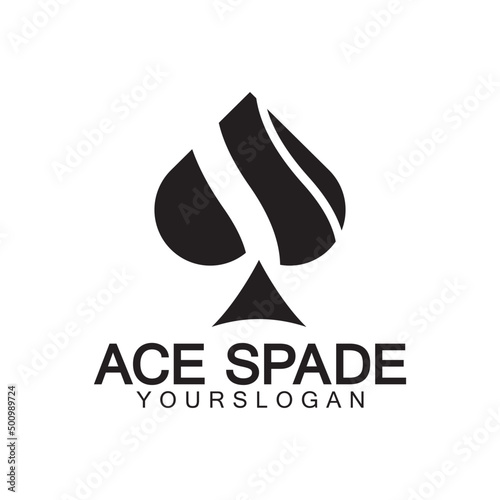 Ace of Spades icon logo design. Flat related icon for web and mobile applications. It can be used as - logo, pictogram, icon, infographic element. Illustration.