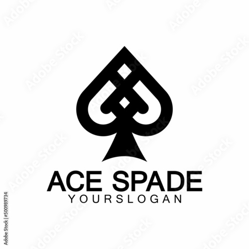 Ace of Spades icon logo design. Flat related icon for web and mobile applications. It can be used as - logo, pictogram, icon, infographic element. Illustration.