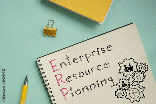 Enterprise Resource Planning ERP is shown using the text
