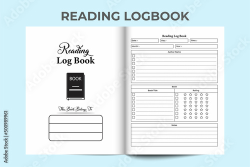 Reading info tracker KDP interior. Book reader information and author name tracker template. KDP interior journal. Reading tracker and book review information checker KDP interior.