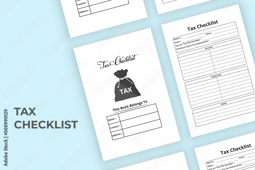 tax info recorder KDP interior. Government tax record checklist