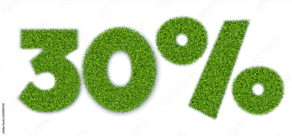 30 percent with grass texture realistic vector eps10 30 percent with grass texture realistic vector eps10