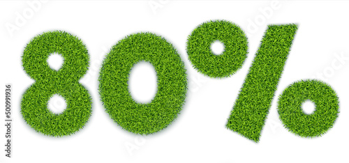 80 percent with grass texture realistic vector eps10