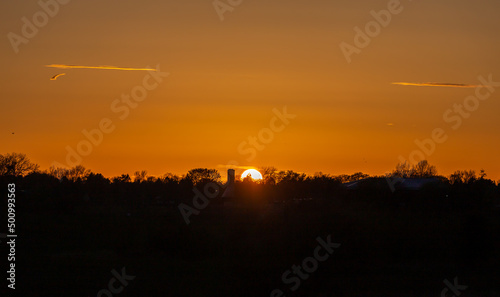 sunset over the field