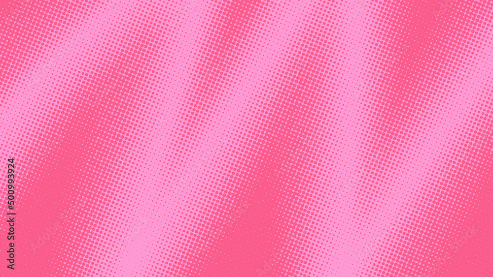 Baby pink superhero background in pop art comics book style. Cartoon halftone backdrop dot design, vector illustration eps10