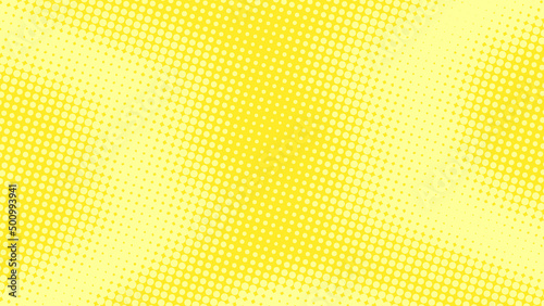 Fun lime yellow pop art comics book background with dotted halftone design. Retro superhero backdrop, vector illustration eps10