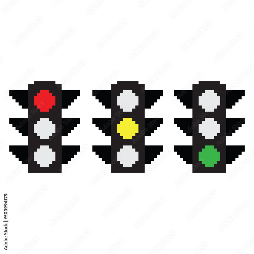 pixel traffic light icon vector pixel art for 8 bit game pixel traffic light icon vector pixel art for 8 bit game