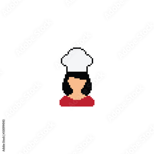  pixel cook chef icon vector kitchener pixel art for 8 bit game