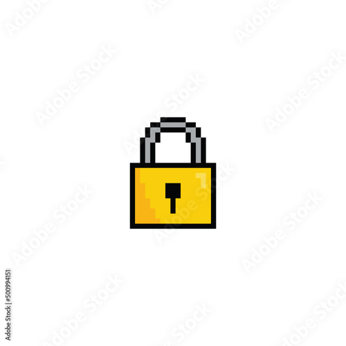  pixel lock icon vector  pixel art for 8 bit game