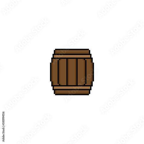  pixel barrel icon vector  pixel art for 8 bit game